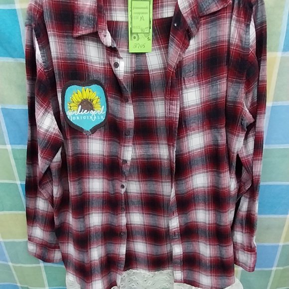 2705 Size XL Upcycled Croft & Borrow Create Your Own Sunshine Button Down Shirt - Picture 4 of 7